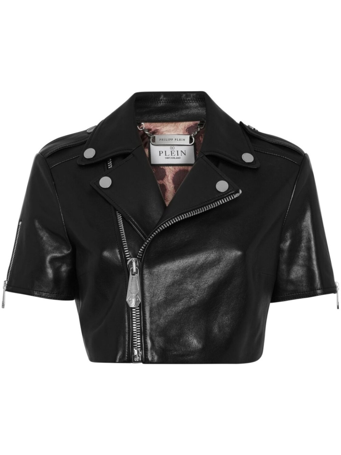 

Philipp Plein укороченная байкерская куртка, черный