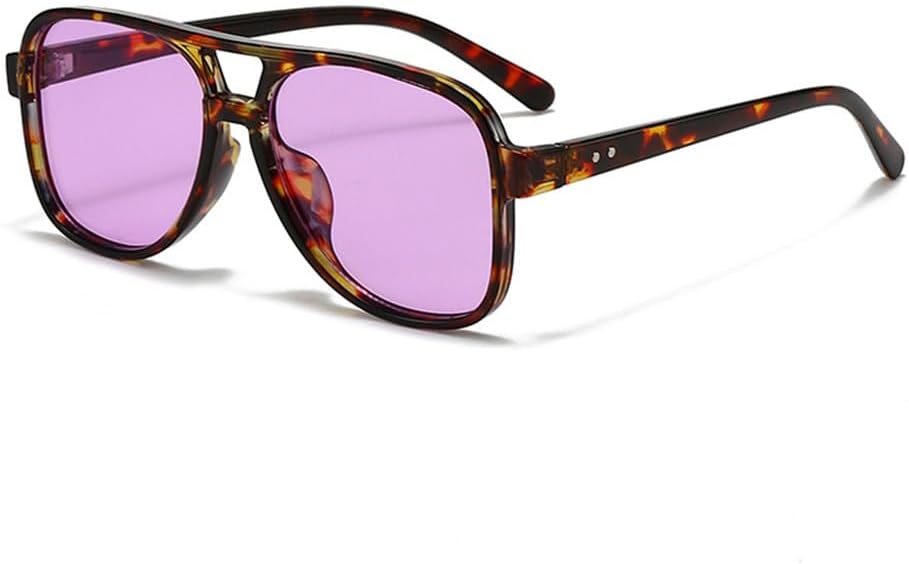 

Солнцезащитные очки UV400 с двойной перемычкой и заклепками, прозрачные линзы Ocean, подходят для женщин и мужчин, для бега и занятий спортом на открытом воздухе UYPTK, Leopard Purple