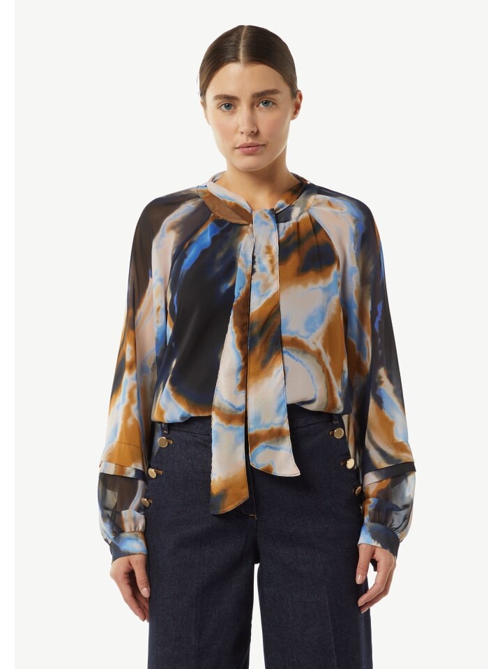 

Блуза comma Bluse langarm, цвет Blau-mehrfarbig