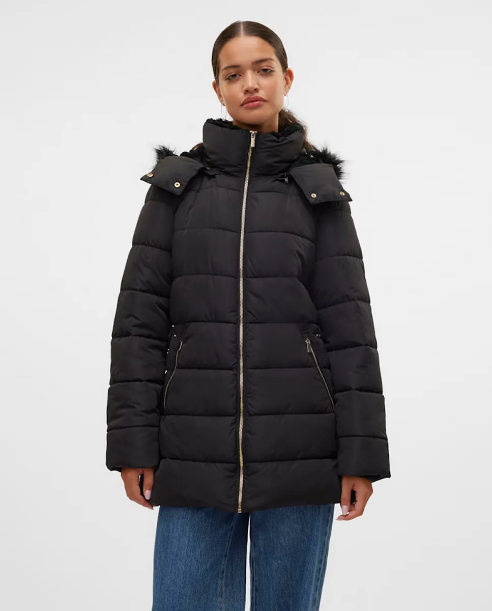 

Женское стеганое пальто миди Vero Moda, черный