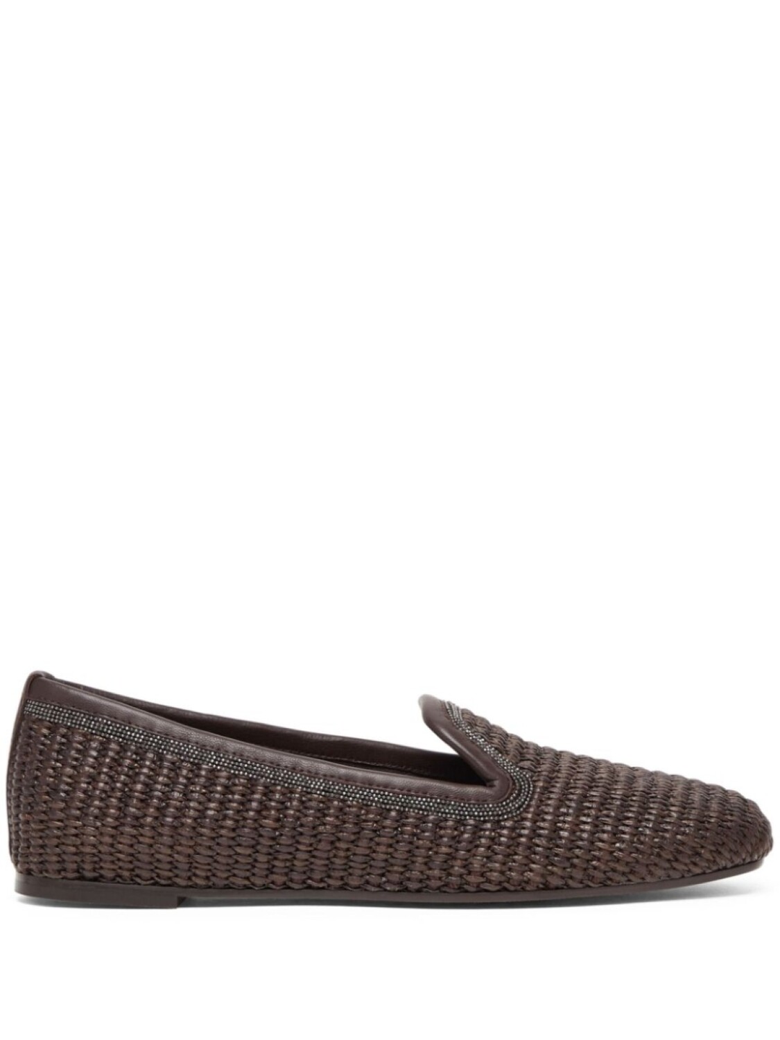 Brunello Cucinelli плетеные слиперы, коричневый