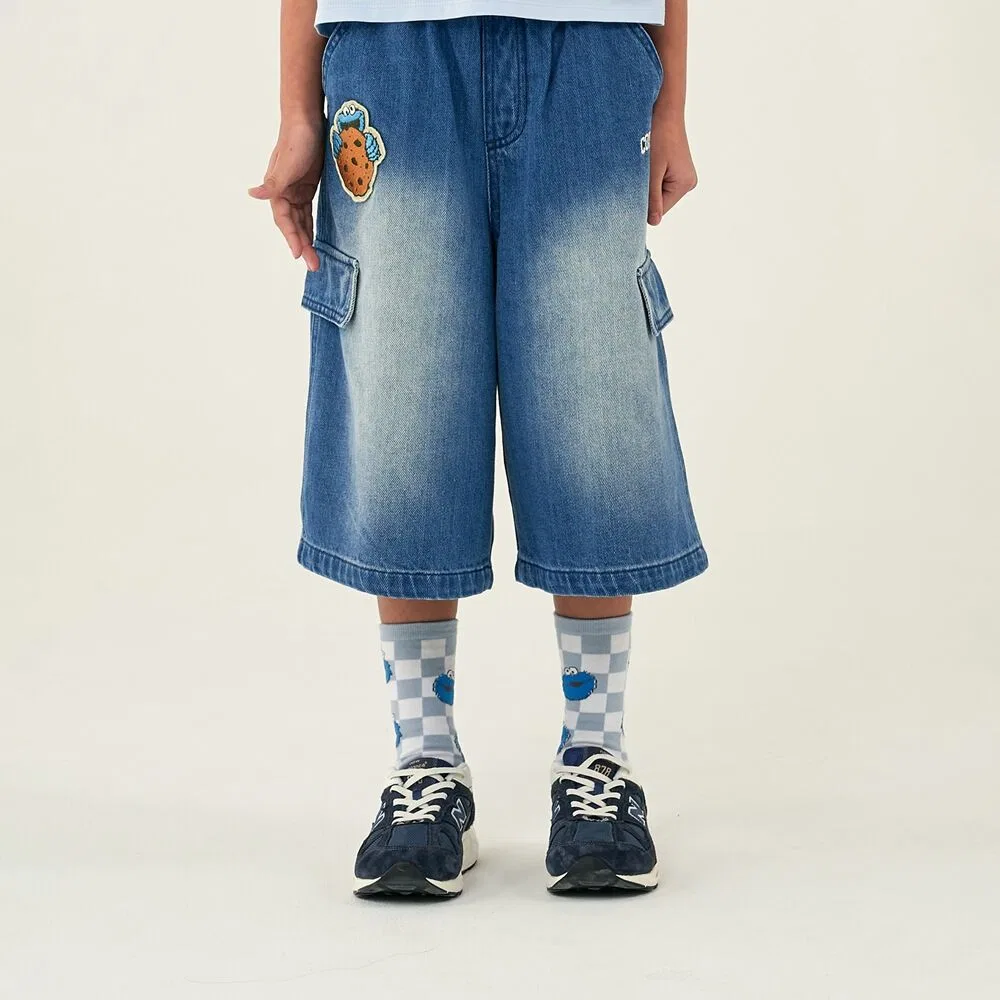 Детские джинсовые шорты Cookie Monster Sesame Street X Covernat Kids индиго от Covernat Kids