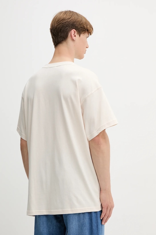 Футболка хлопковая Essentials Adidas Originals, бежевый — фото 3