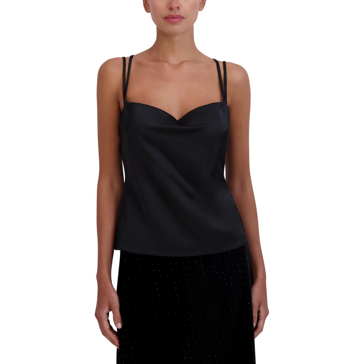

Женская атласная майка с двумя бретелями BCBGMAXAZRIA, черный