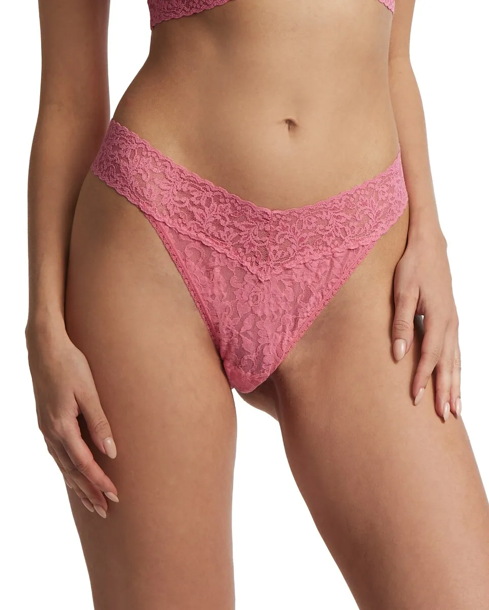 

Кружевные стринги V-образной формы с высокой талией Hanky Panky, розовый