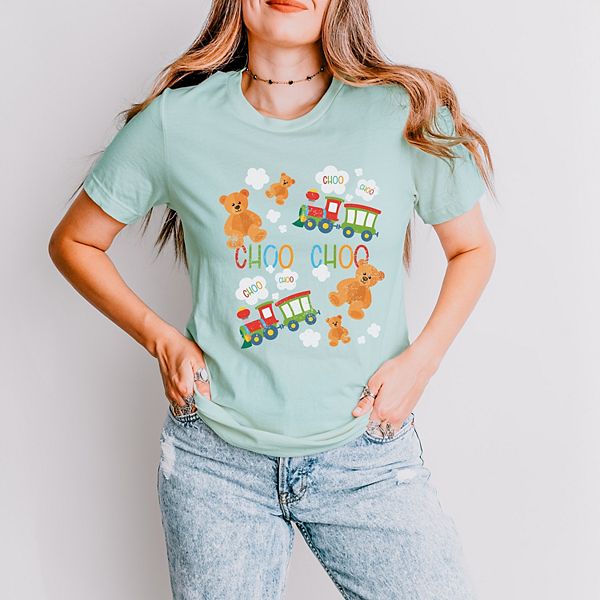 

Футболка с коротким рукавом Teddy bears and choo choo trains Simply Sage Market, Seafoam, Зеленый, Футболка с коротким рукавом Teddy bears and choo choo trains Simply Sage Market, Seafoam