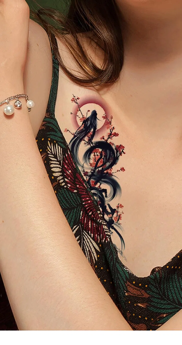 Набор временных татуировок с японскими мотивами 6 листов Beyondtattoos — фото 3