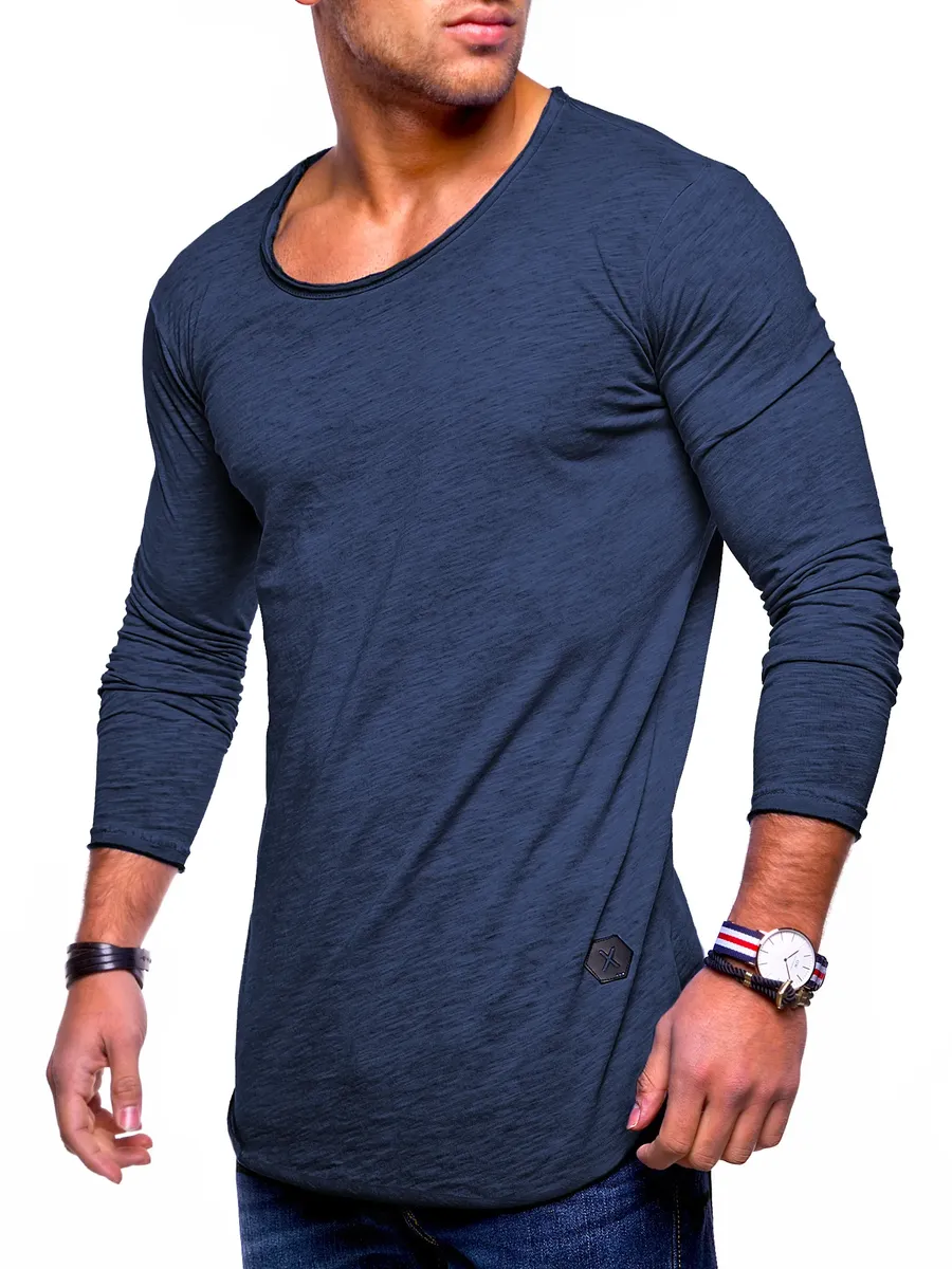 

Рубашка behype с длинными рукавами "Dust L/S", с широким вырезом, синий