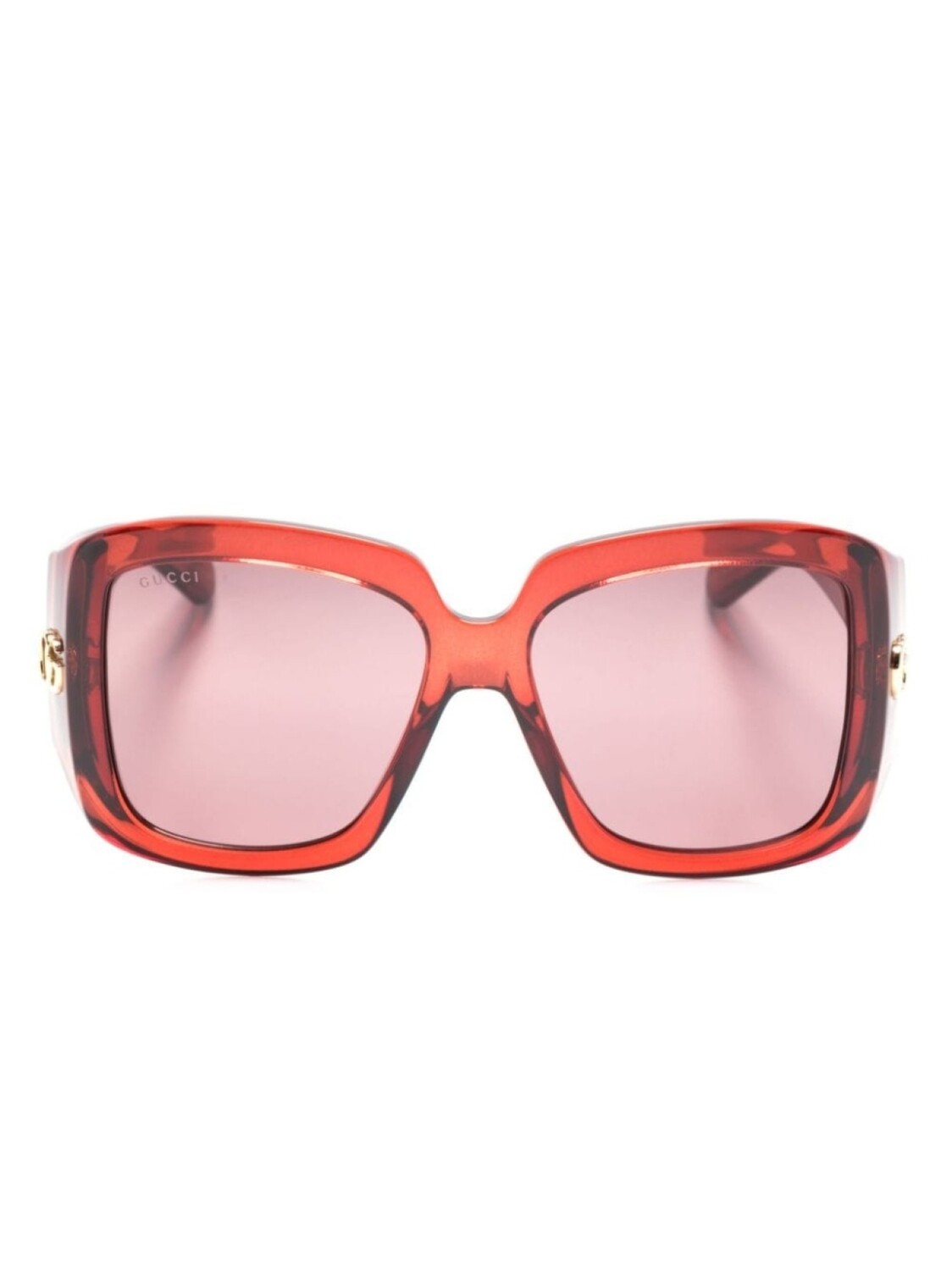 

Gucci Eyewear солнцезащитные очки в квадратной оправе, красный