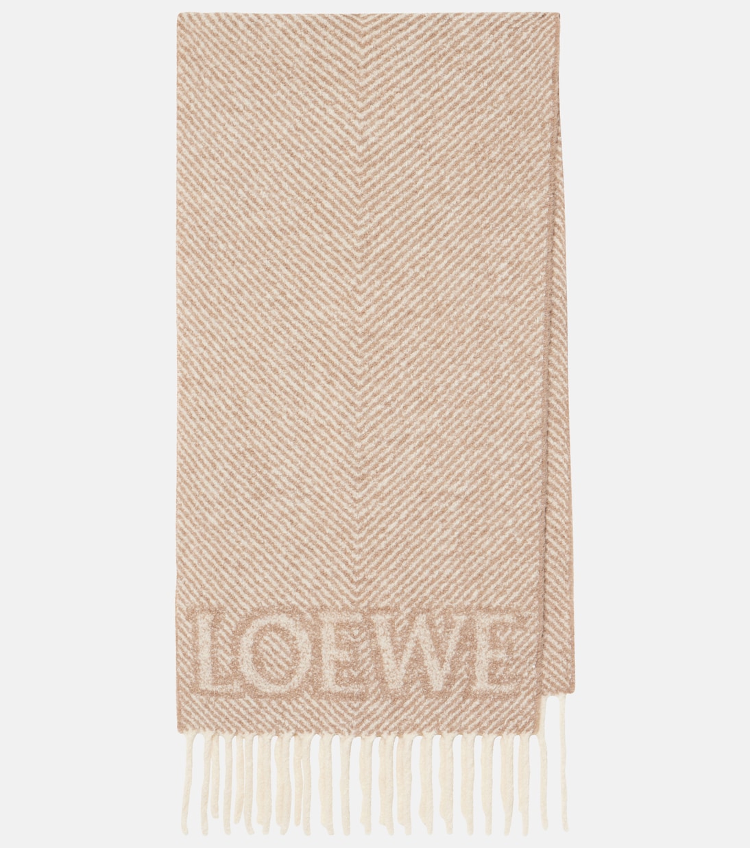 

Шарф из смеси альпаки и шерсти Loewe, Beige/Ecru