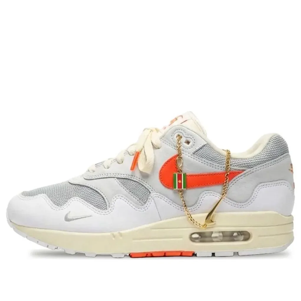 Кроссовки Nike x Patta Air Max 1 '87 'White Hyper Crimson', оранжевый