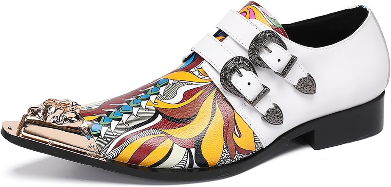 

Мужские лоферы Santimon, слипоны из кожи для свадьбы, с металлическим носком, с двойной пряжкой, монк-страп, модные, повседневные, для вечеринок, балов, вестерн-лоферы, туфельки под смокинг, летняя обувь, белый