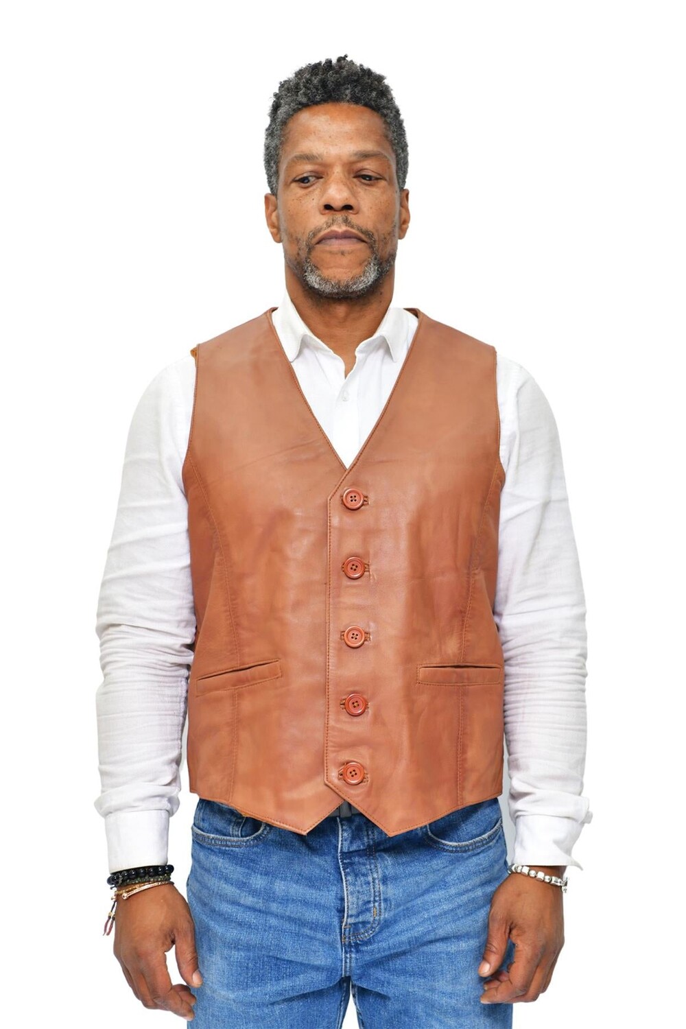 

Классический кожаный жилет честер Infinity Leather, коричневый