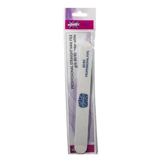 

Пилочка для ногтей RONNEY Professional PREMIUM прямая пилка белая 80/80 RN 00290