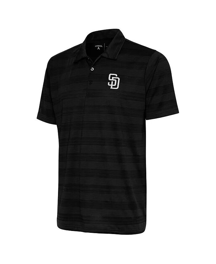 

Мужское черное поло San Diego Padres Metallic Compass Antigua
