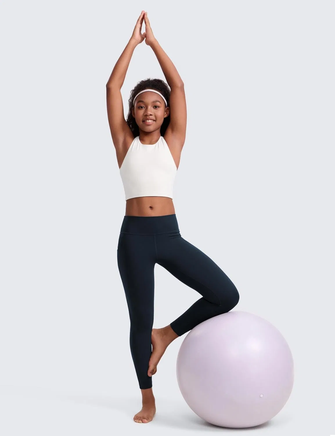 Леггинсы для йоги и фитнеса CRZ YOGA, девочкам, True Navy — фото 3