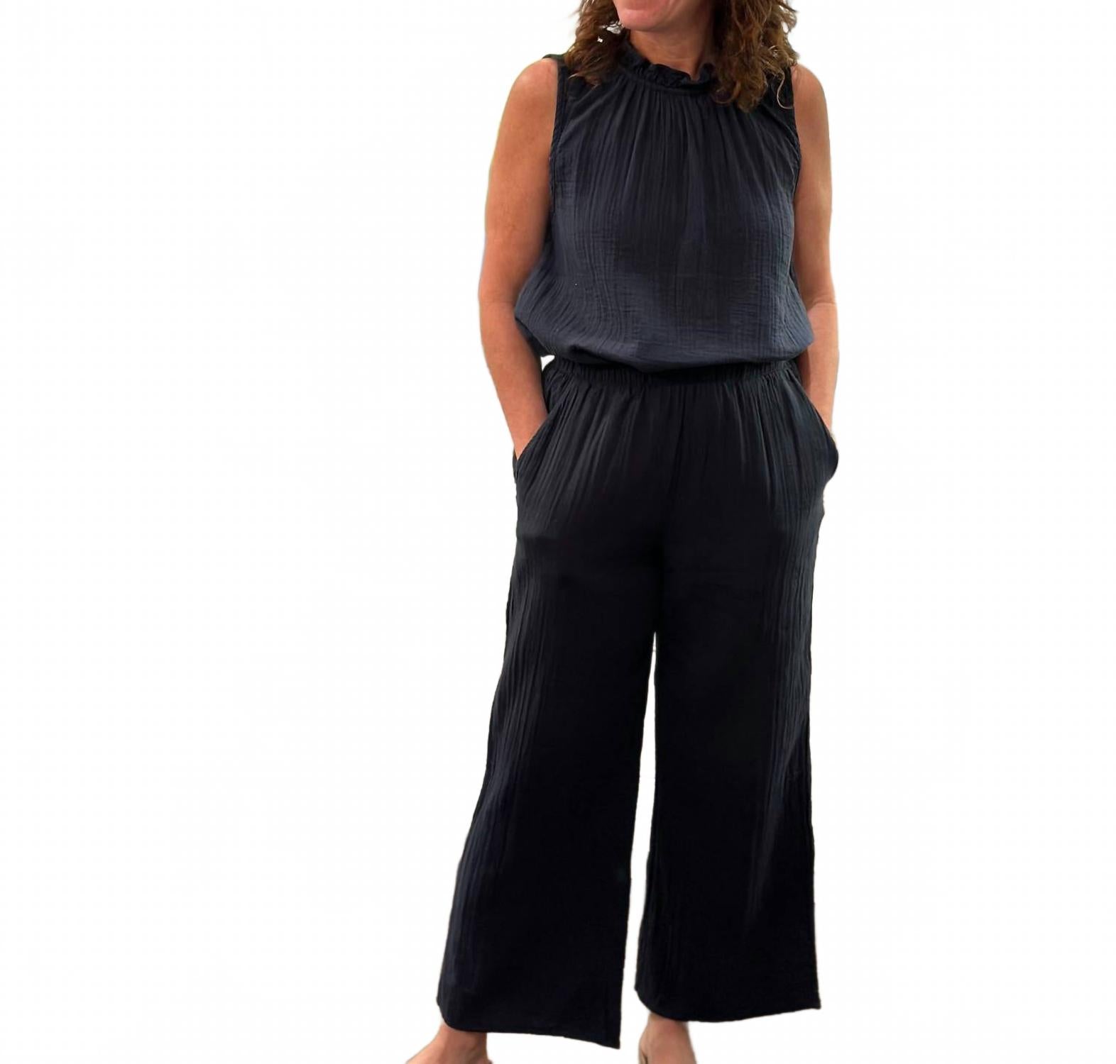 

Женские брюки-кюлоты из мягкого черного газа Dylan