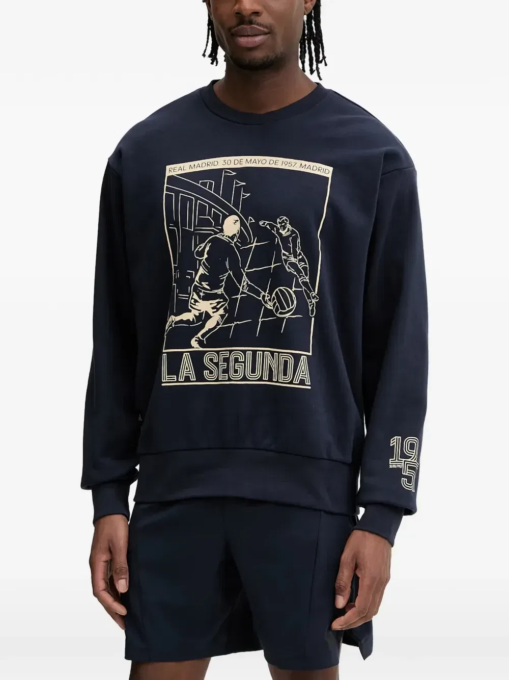 Свитшот Real Madrid Heritage с графическим принтом Adidas, синий