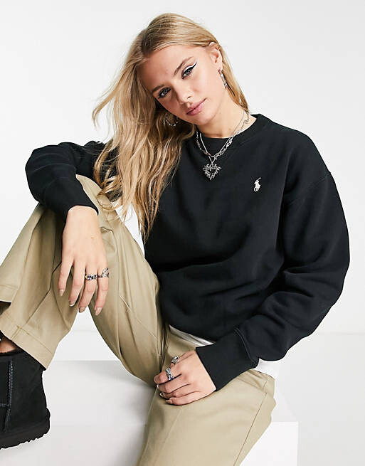 

Черный свитер с круглым вырезом Polo Ralph Lauren