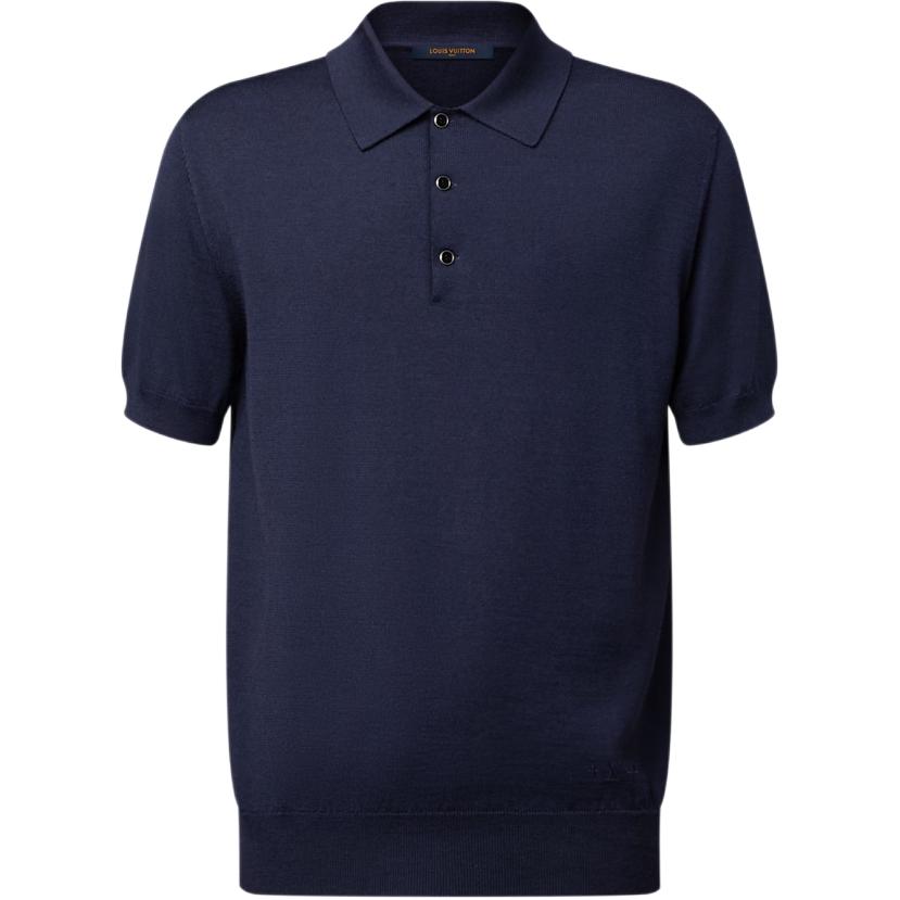 

Сигнатурная шелковая поло с коротким рукавом LOUIS VUITTON, синий