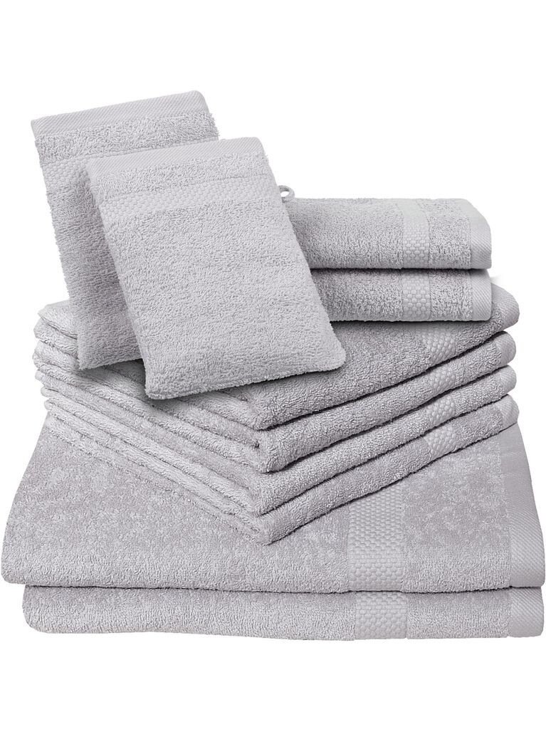 

Dyckhoff Planet silver 4 полотенца для рук 50 х 100 см, 2 полотенца для душа 70 х 140 см, 2 гостевых полотенца, 2 рукавицы для мытья, серебро