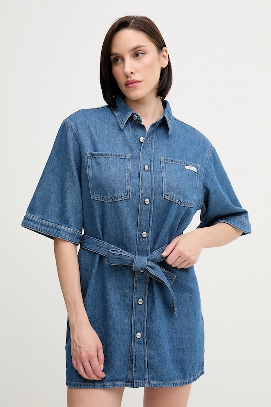 

Платье с добавлением льна Calvin Klein Jeans, синий