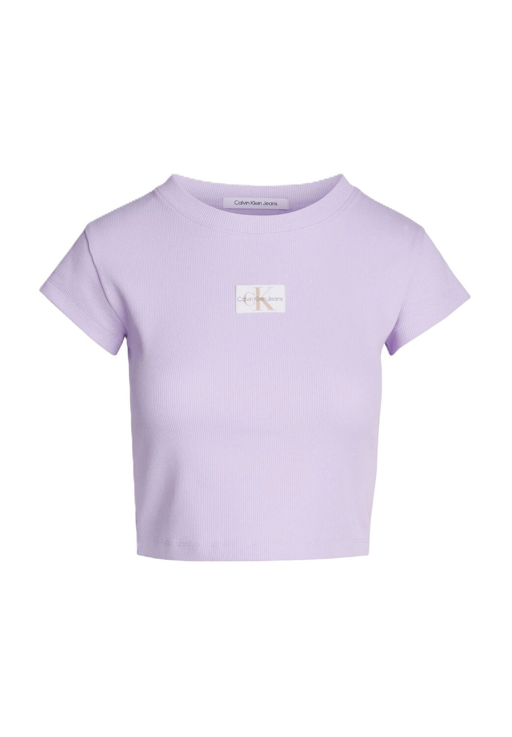 

Футболка укороченного кроя, с фирменной нашивкой, женская Calvin Klein Jeans, цвет Vfr Purple