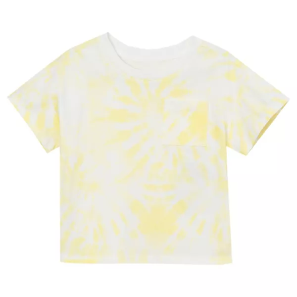 

Футболка с карманом для девочек 2-16 лет Meet and Greet Lands' End, цвет yellow tie dye