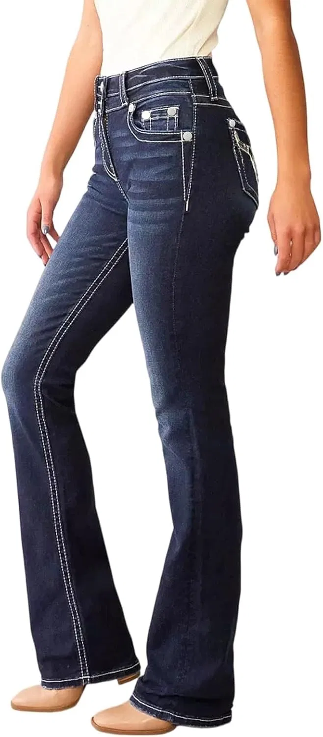 Джинсы клеш с высокой талией, Royal Blue