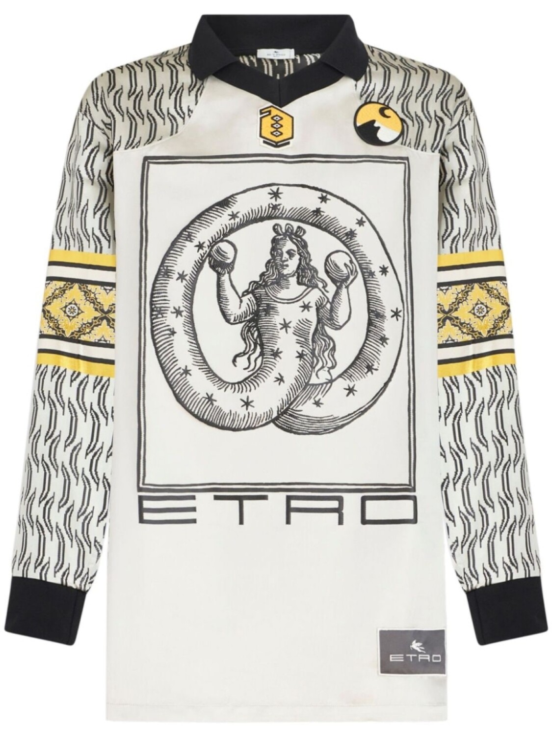 

ETRO жаккардовая рубашка поло Allegory, белый