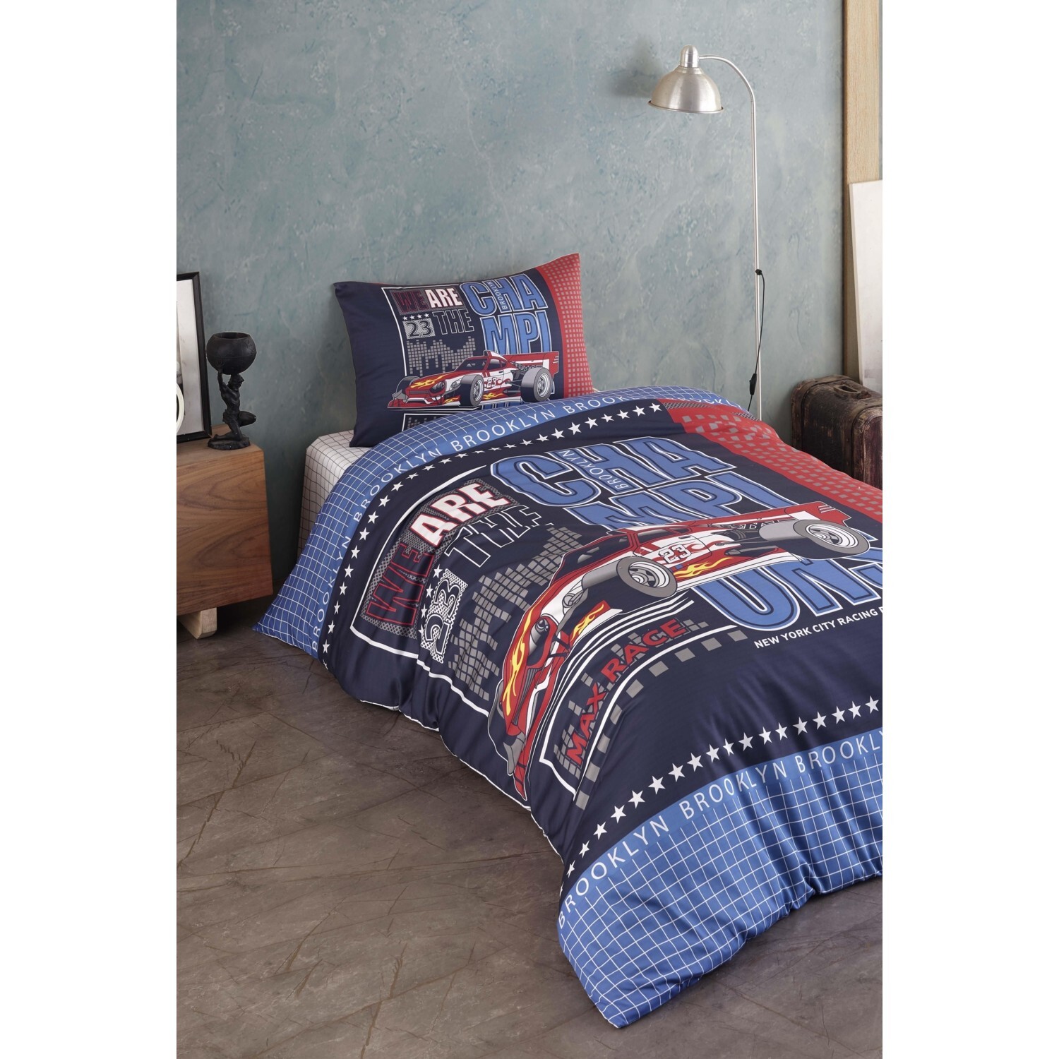 

Комплект постельного белья для молодых людей Varol Laura Home из 100 % хлопка и атласа - Race