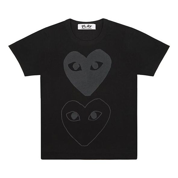 

Футболка double hearts t-shirt 'black black' Comme Des Garcons Play, черный