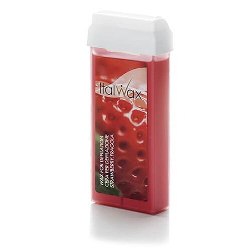 Ароматный воск с диоксидом титана для депиляции в рулоне 100 мл ItalWax Strawberry - — фото 2