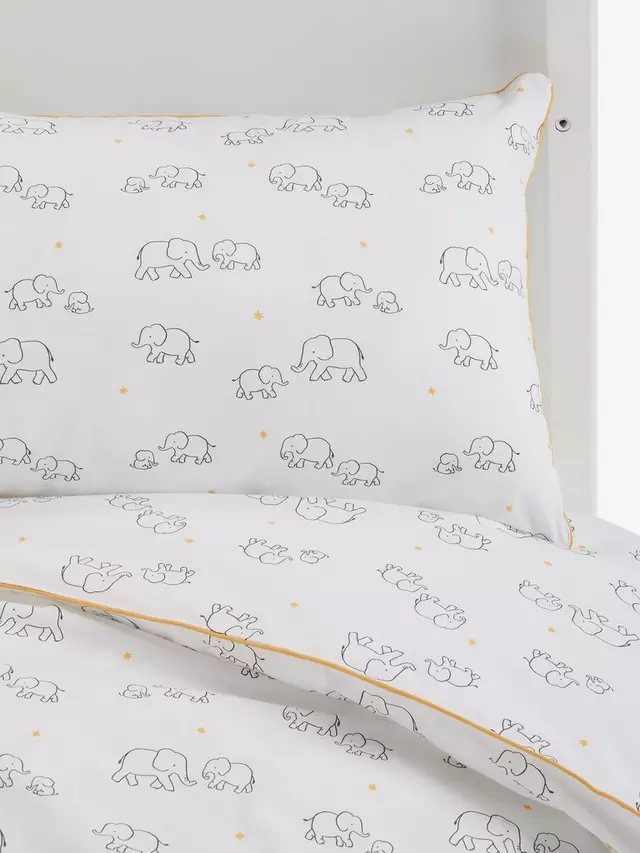 

Пододеяльник и наволочка John Lewis Safari Elephant Print Toddler Pure Cotton