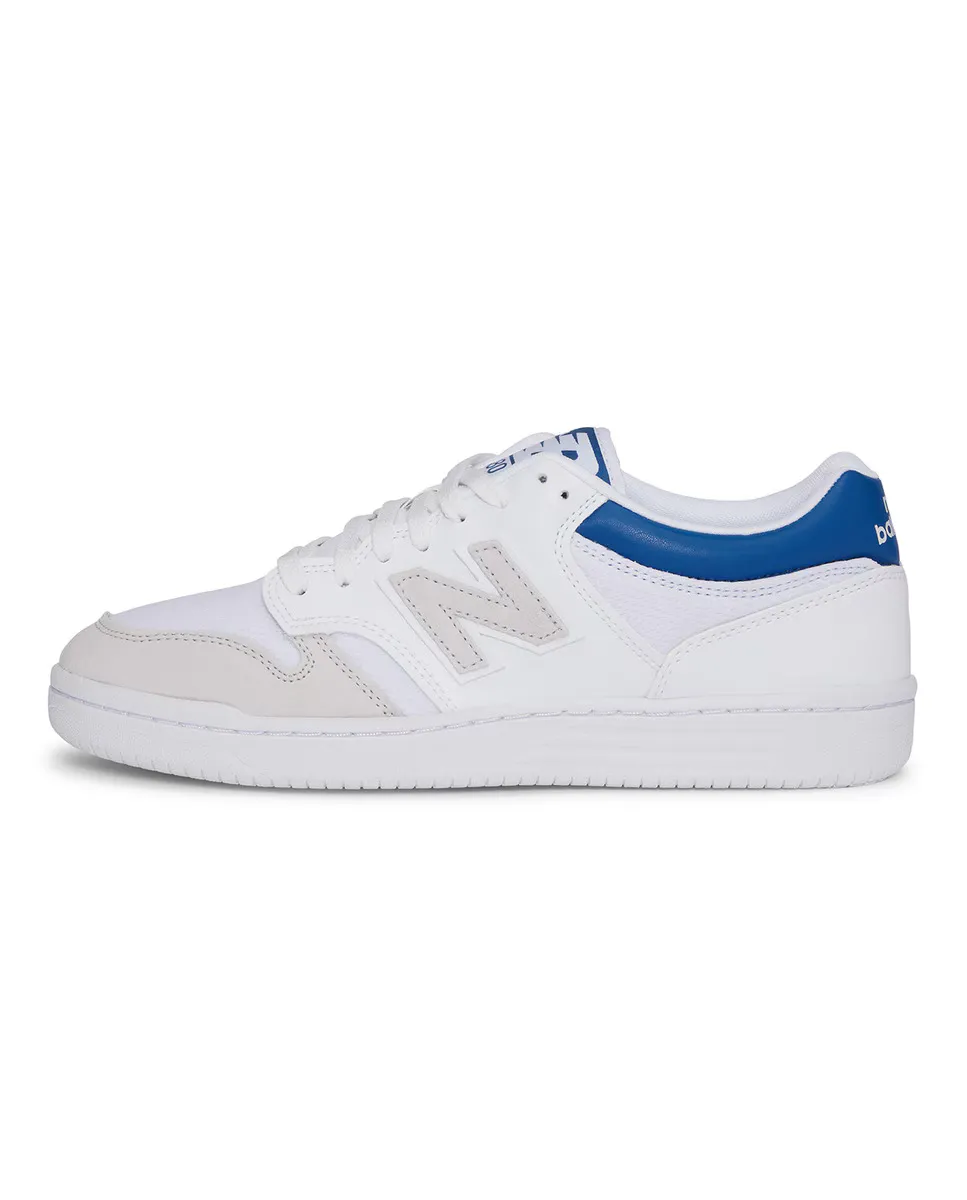 Кожаные повседневные кроссовки унисекс Retro Basket 480 New Balance, белый/синий — фото 4