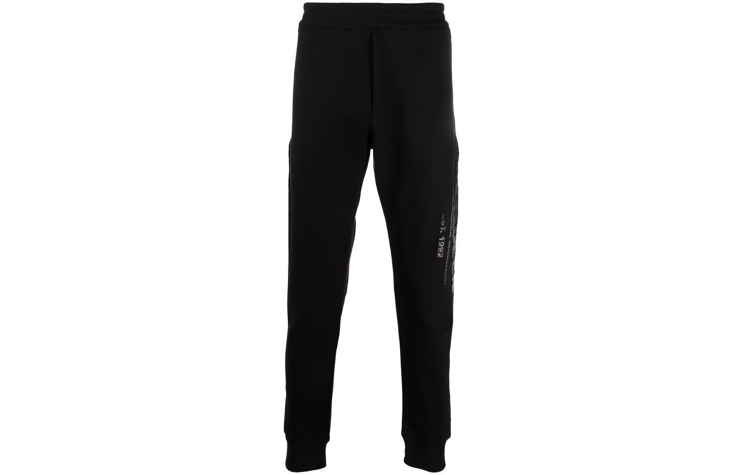 

Хлопковые спортивные брюки с логотипом Alexander McQueen, черный
