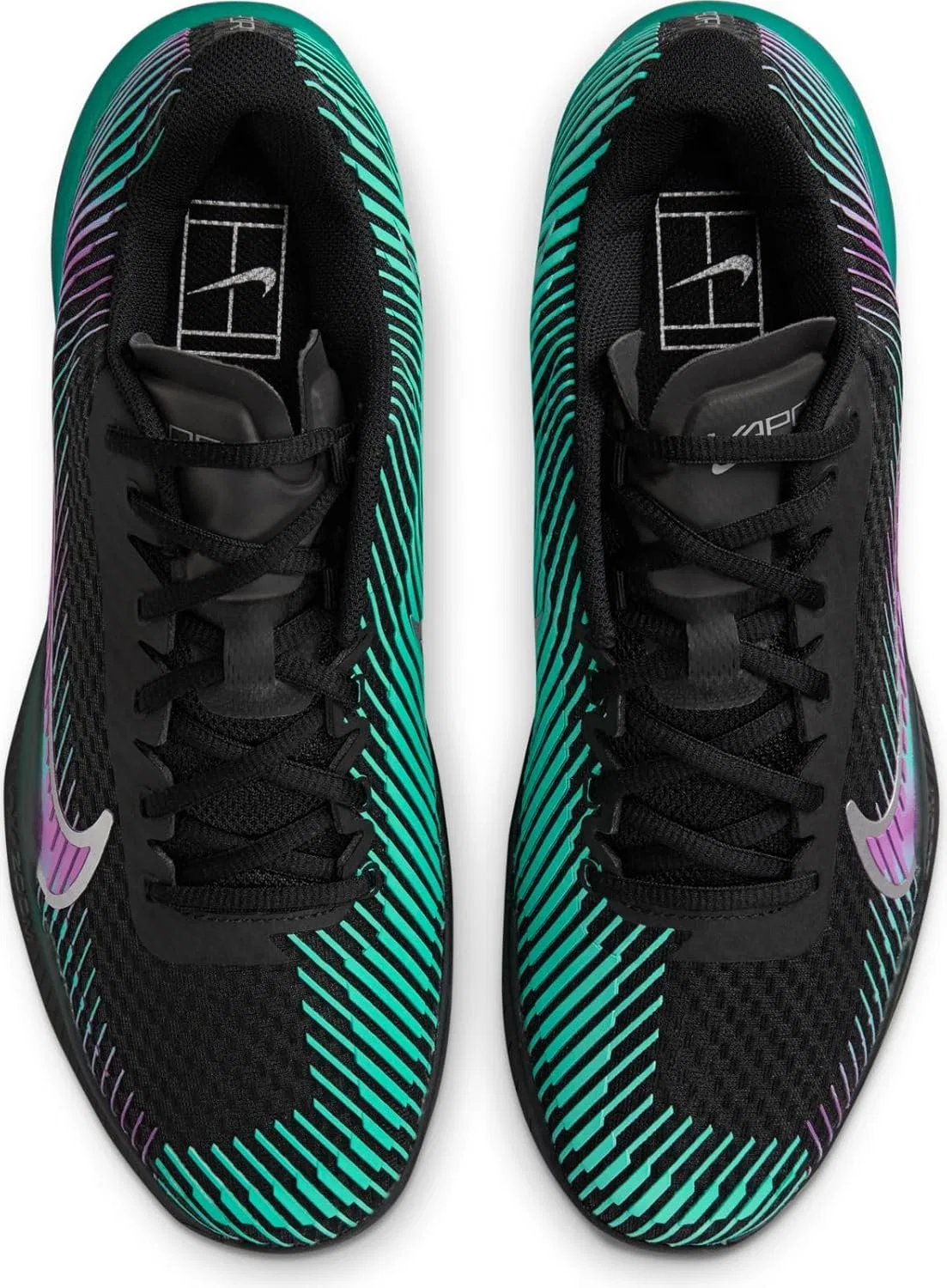 Кроссовки для тенниса Nike, Black Multi Color Deep Jungle — фото 3