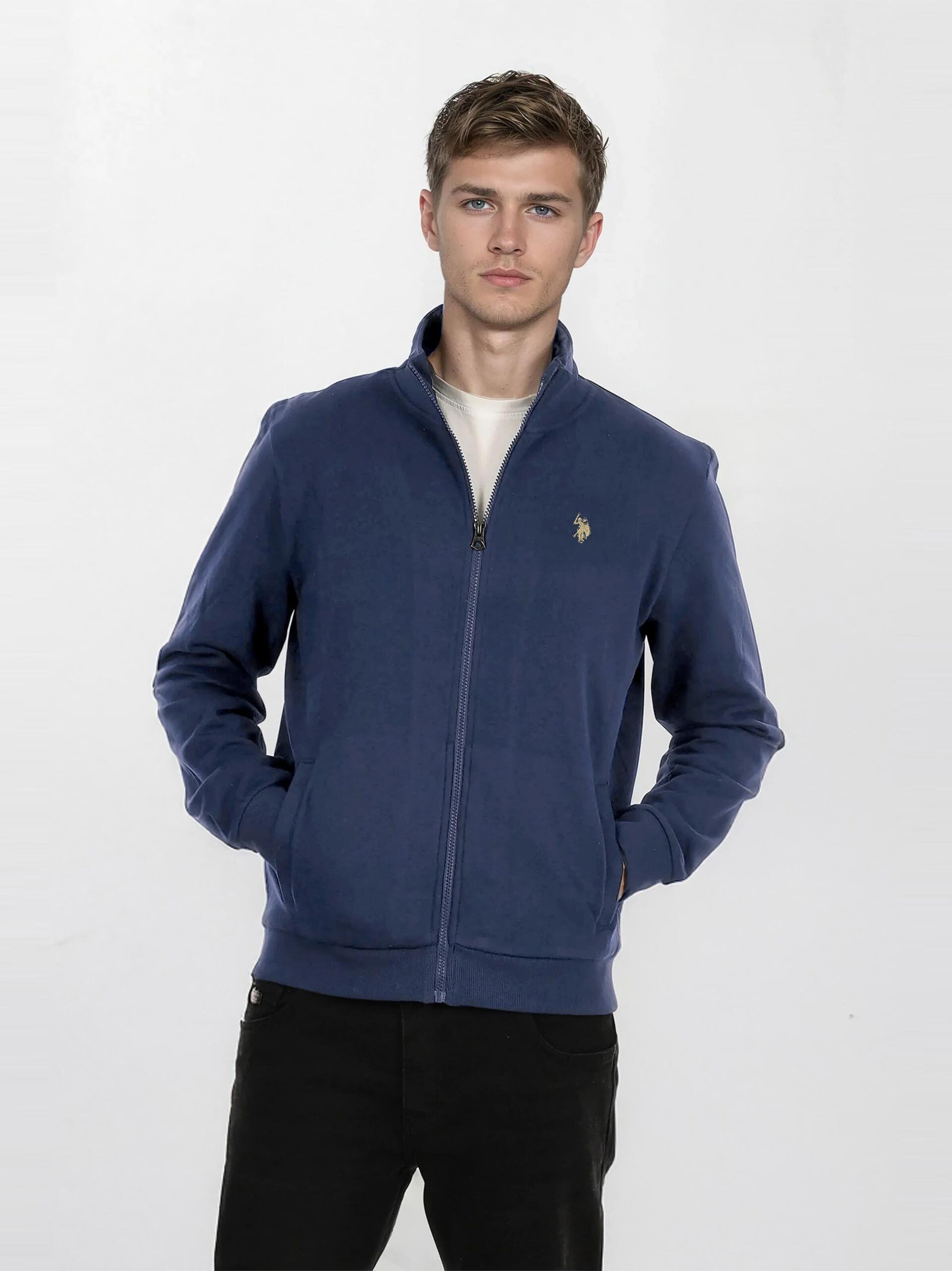 U.S. POLO ASSN. Толстовка с молнией в цвете Navy — фото 3