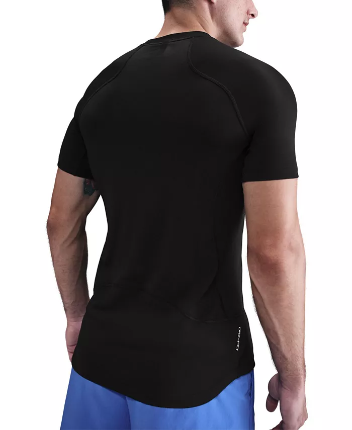 Мужская профессиональная тренировочная футболка Dri-Fit с коротким рукавом Nike, черный — фото 3