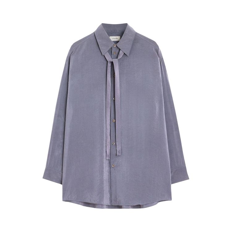 

Рубашка Lemaire Long Shirt with Tie 'Asphalt', серый