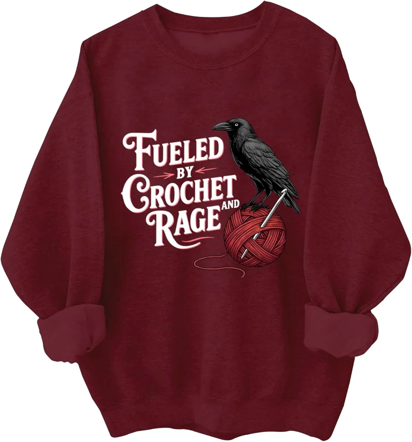 

Толстовка Fueled By Crochet And Rage с длинным рукавом Relliot