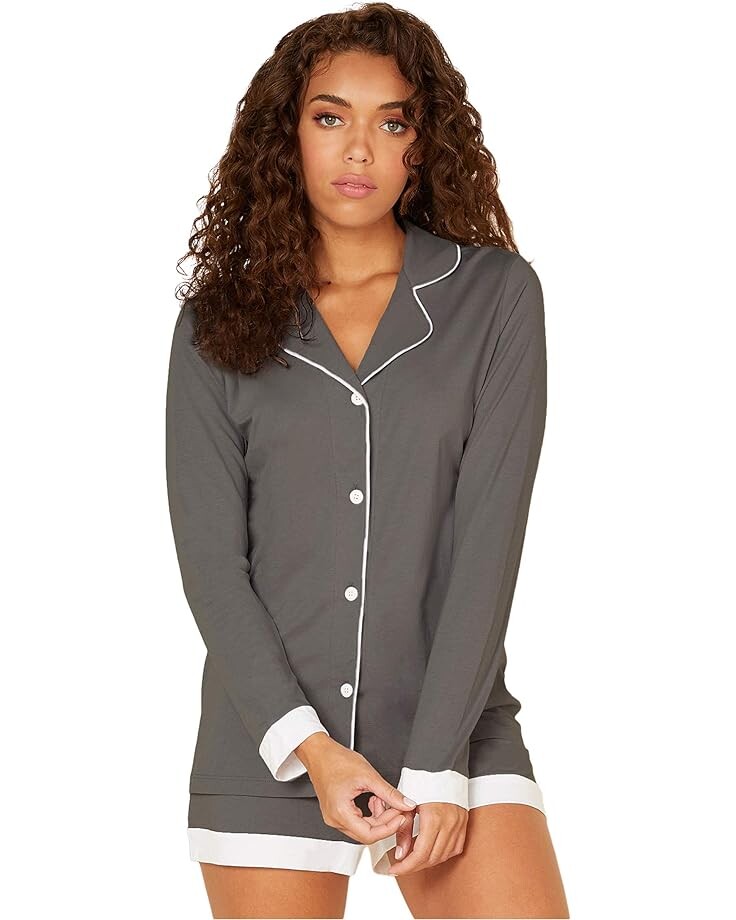 

Пижама Cosabella Bella Long Sleeve Top Boxer, цвет Anthracite/Ivory