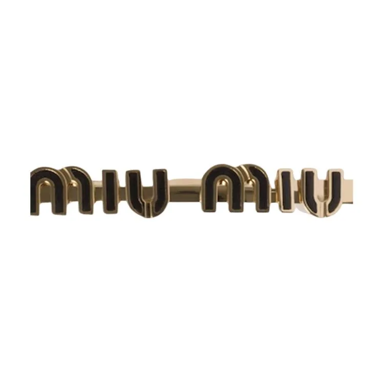 Заколка с логотипом и надписью MIU MIU, черный — фото 4