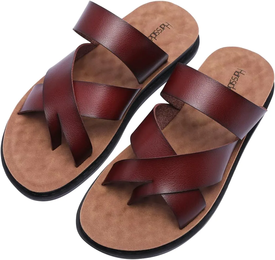 

Мужские сандалии Harssidanzar, быстросохнущие шлепанцы на лето, с перекрещивающимися ремешками, с носочным кольцом, для улицы и дома KM221US