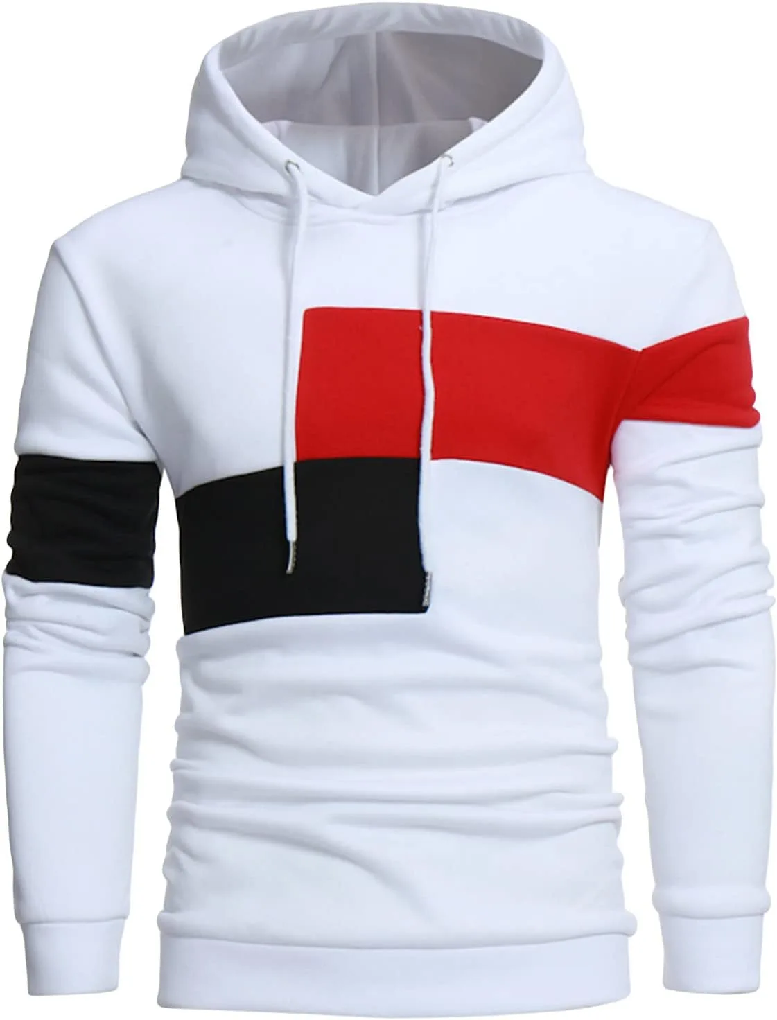 

JEsilunmaMY мужская худи с цветными блоками, длинный рукав, мидвейт, slim fit