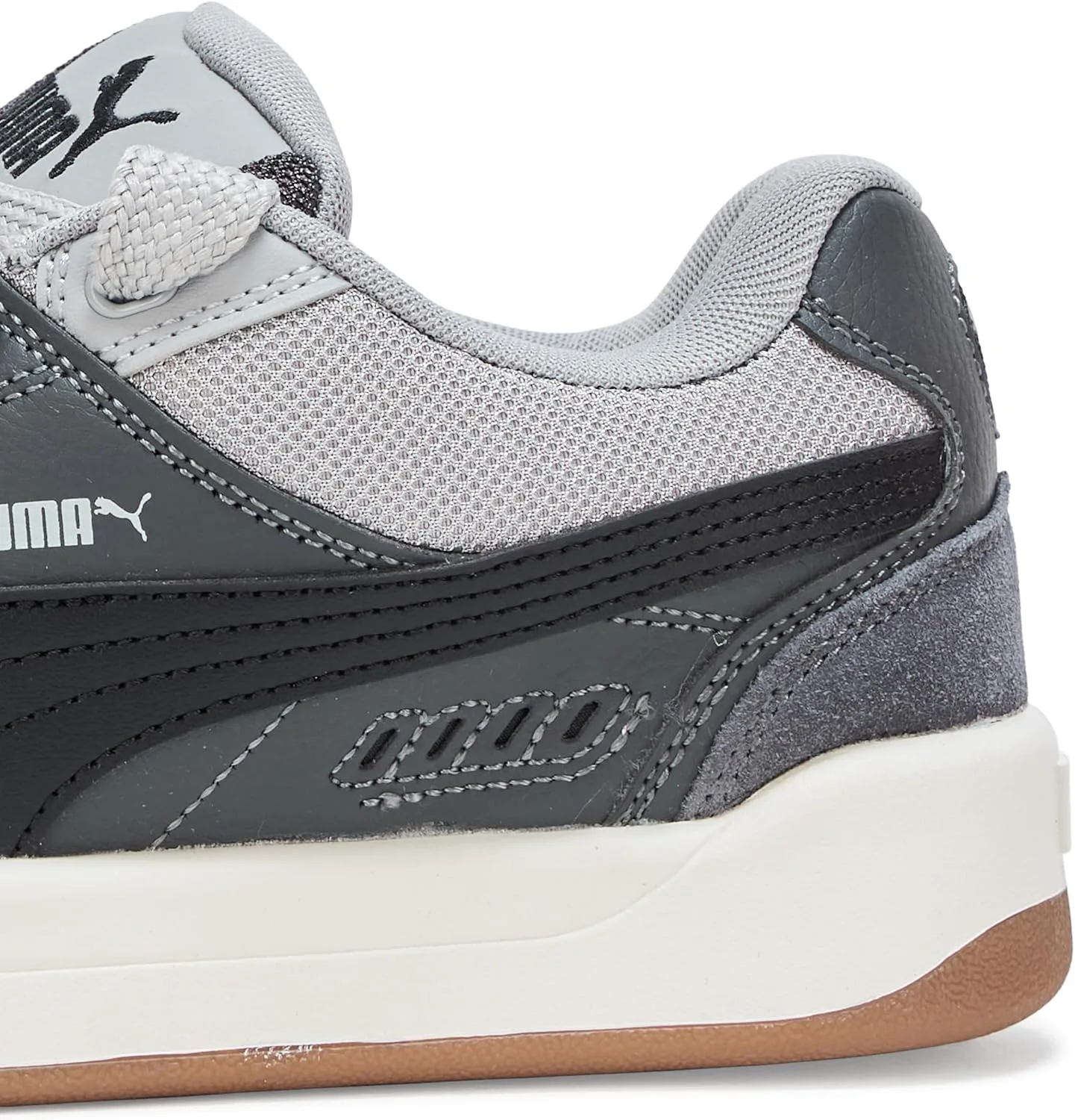 Мужские кроссовки PUMA Park Lifestyle Sk8 на шнуровке, повседневные - цвет "слоновая кость", серый/черный — фото 4