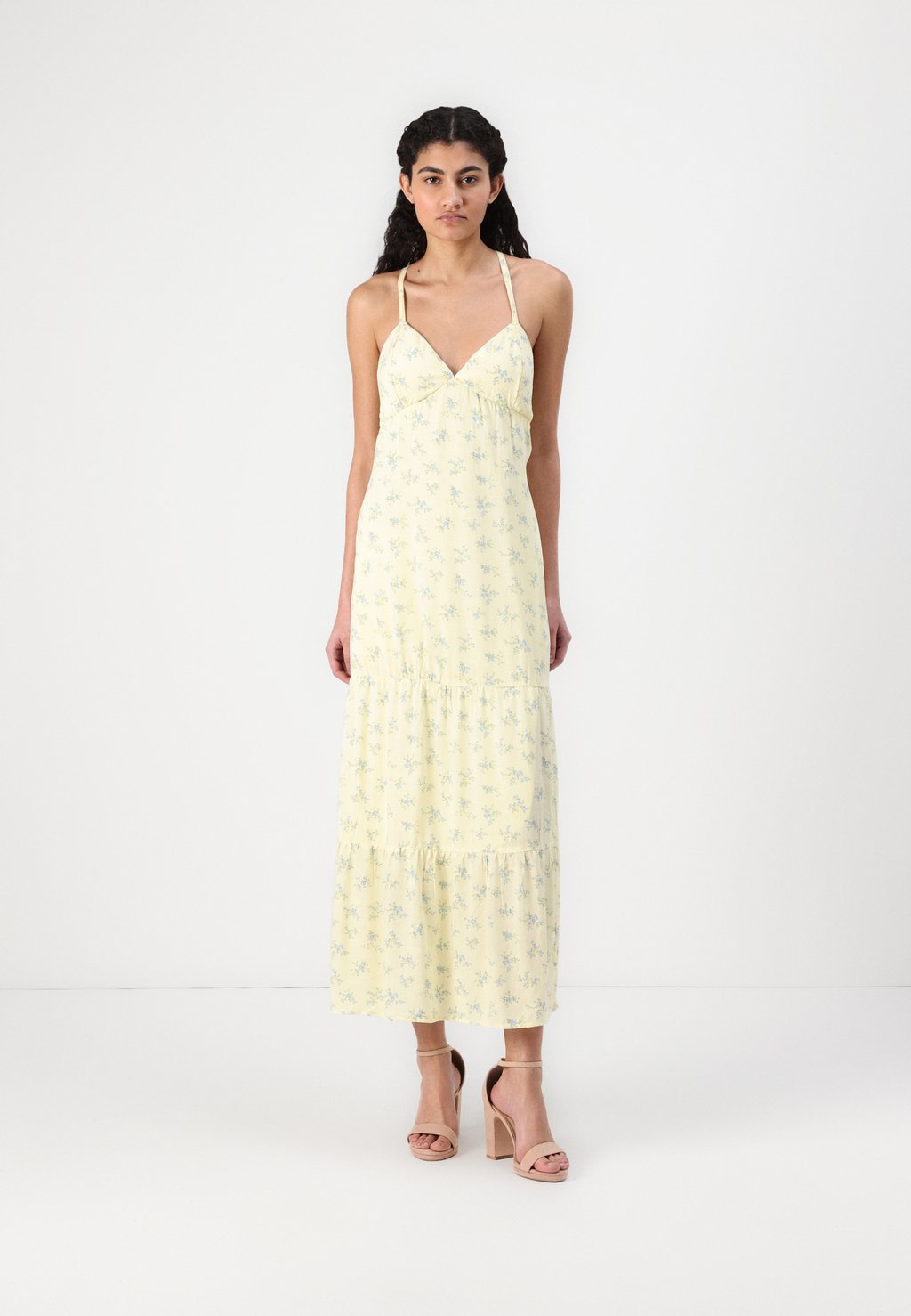 

Платье макси CHAIN BARE OPEN BACK MAXI DRESS Hollister Co., желтый