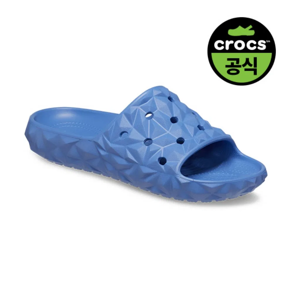 Мужские слайды Crocs Classic Geometric Slide V2, электрический синий — фото 2