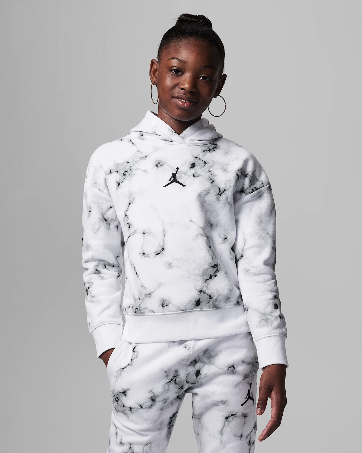 Детская худи Jordan Essentials Printed Pullover Hoodie, White