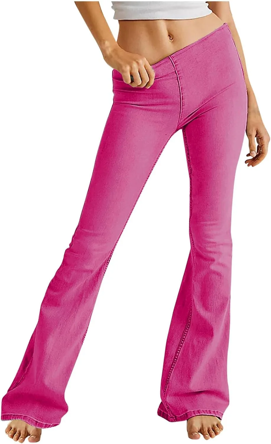 

Джинсы женские High Waisted Bell Bottom Flare Stretchy Pull On